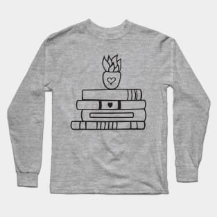 books and flower vase Long Sleeve T-Shirt